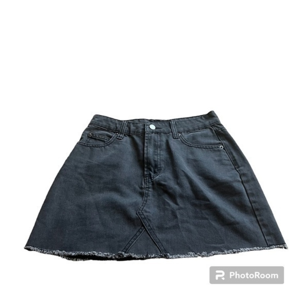 Charcoal gray Ghanda denim skirt